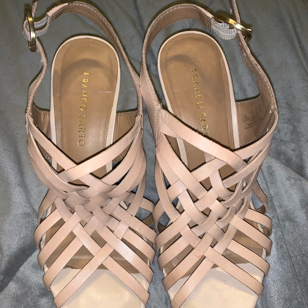 Franco Sarto Nude Wedges